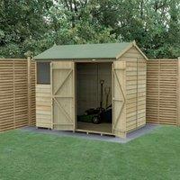 Forest Garden Beckwood Reverse Apex Shiplap Pressure Treated Double Door Shed - 8 x 6ft