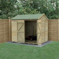 Forest Garden Beckwood Reverse Apex Shiplap Pressure Treated Double Door Windowless Shed with Assembly - 8 x 6ft