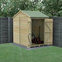 Forest Garden Beckwood Reverse Apex Shiplap Pressure Treated Double Door Windowless Shed with Assembly - 5 x 7ft