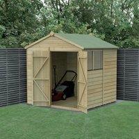 Forest Garden Beckwood Apex Shiplap Pressure Treated Double Door Shed with Assembly - 7 x 7ft