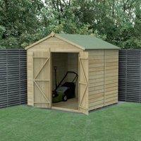 Forest Garden Beckwood Apex Shiplap Pressure Treated Double Door Windowless Shed with Base & Assembly - 7 x 7ft