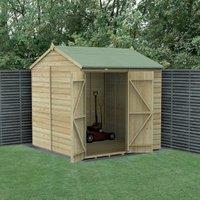 Forest Garden Beckwood Reverse Apex Shiplap Pressure Treated Double Door Windowless Shed with Assembly - 7 x 7ft
