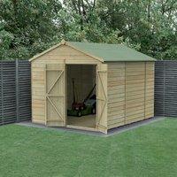 Forest Garden Beckwood Apex Shiplap Pressure Treated Double Door Windowless Shed with Assembly - 8 x 10ft