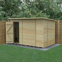 Forest Garden Beckwood Pent Shiplap Pressure Treated Windowless Shed with Assembly - 10 x 6ft