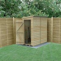 Forest Garden Beckwood Pent Shiplap Pressure Treated Windowless Shed with Base - 6 x 3ft