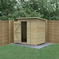 Forest Garden Beckwood Pent Shiplap Pressure Treated Windowless Shed with Base - 6 x 4ft