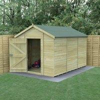 Forest Garden Timberdale Apex Tongue & Groove Pressure Treated Windowless Shed with Base & Assembly - 8 x 12ft