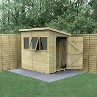 Forest Garden Timberdale Pent Tongue & Groove Pressure Treated Shed with Base & Assembly - 7 x 5ft