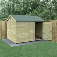 Forest Garden Timberdale Reverse Apex Tongue & Groove Pressure Treated Windowless Shed with Base - 8 x 10ft