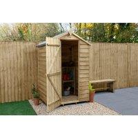 Forest Garden 4LIFE Apex Overlap Pressure Treated Windowless Shed with Base & Assembly - 4 x 3ft