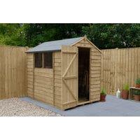 Forest Garden 4LIFE Apex Overlap Pressure Treated Shed with Base & Assembly - 5 x 7ft