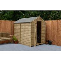 Forest Garden 4LIFE Apex Overlap Pressure Treated Windowless Shed with Base - 5 x 7ft