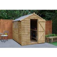 Forest Garden 4LIFE Apex Overlap Pressure Treated Shed with Base - 6 x 8ft