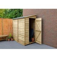 Forest Garden 4LIFE Pent Overlap Pressure Treated Windowless Shed with Base & Assembly - 6 x 3ft