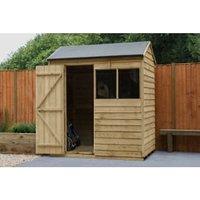 Forest Garden 4LIFE Reverse Apex Overlap Pressure Treated Shed with Base - 6 x 4ft