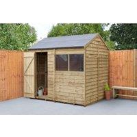 Forest Garden 4LIFE Reverse Apex Overlap Pressure Treated Shed with Assembly - 8 x 6ft