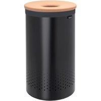 Brabantia Black Laundry Bin with Cork Lid - 60L