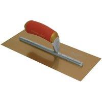 Marshalltown MPB1GSD Gold Stainless Steel PermaShape Finishing Trowel DuraSoft Handle - 279 x 114mm / 11"x 4 1/2"