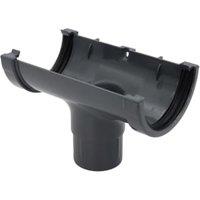 FloPlast 76mm Anthracite Grey MiniFlo Gutter Running Outlet