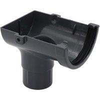 FloPlast 76mm Anthracite Grey MiniFlo Gutter Stop End Outlet