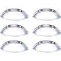 Wickes Cup Polished Chrome Cabinet Handle - 84mm - Pack of 6