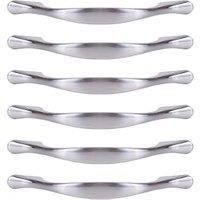 Wickes Flat Bow Brushed Nickel Cabinet Handle - 148mm - Pack of 6