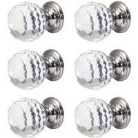 Wickes Glass Faceted Polished Chrome Cabinet Knob - 30mm - Pack of 18