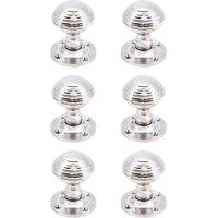 Ringed Mortice Polished Chrome Door Knob - 3 Pairs