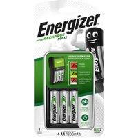 Energizer Maxi Battery Charger UK with 4 AA NiMH Rechargable Batteries