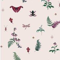 Joules Midnight Beasts Blush Crme Wallpaper - 10m x 52cm