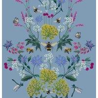 Joules Perfect Pollinators Haze Blue Wallpaper - 10m x 52cm