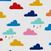 Joules Whatever the Weather White/Rainbow Wallpaper - 10m x 52cm