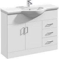Nuie Mayford White Gloss Vanity Unit & Round Basin - 836 x 1060mm