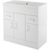 Nuie Eden White Gloss Vanity Unit & Basin - 800 x 794mm