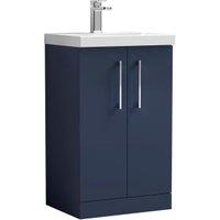 Nuie Arno Midnight Blue 2 Door Vanity Unit & Basin - 840 x 510mm