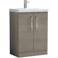 Nuie Arno Solace Oak 2 Door Vanity Unit & Basin - 840 x 610mm