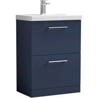 Nuie Arno Midnight Blue 2 Drawer Vanity Unit & Basin - 840 x 610mm
