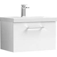 Nuie Arno White Wall Hung 1 Drawer Vanity Unit & Basin - 390 x 610mm