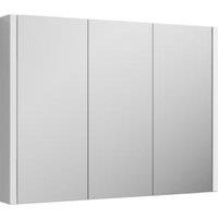 Nuie Eden Gloss White Triple Door Mirror Cabinet - 650 x 899mm