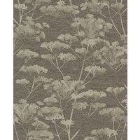 Boutique Serene Seedhead Taupe & Gold Wallpaper - 10m x 52cm