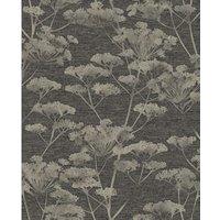 Boutique Serene Seedhead Black & Gold Wallpaper - 10m x 52cm