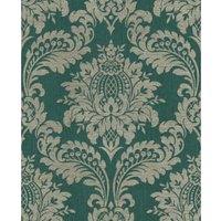 Boutique Archive Damask Teal & Gold Wallpaper - 10m x 52cm