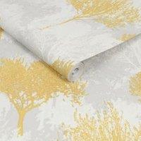 Superfresco Easy Birch Mustard Wallpaper - 10m x 52cm