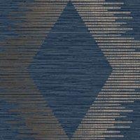 Superfresco Easy Serenity Geo Navy & Copper Wallpaper - 10m x 52cm