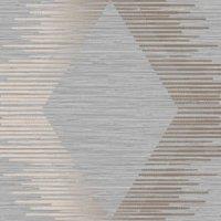 Superfresco Easy Serenity Geo Grey & Rose Gold Wallpaper - 10m x 52cm
