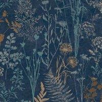 Superfresco Easy Organics Navy & Copper Wallpaper - 10m x 52cm