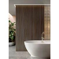 Corlea Walnut & Black Slatted Wall Panelling - 2400mm - Pack of 3