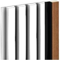 Corlea Walnut & Black Tongue End Cap for Slatted Wall Panelling - 2400mm