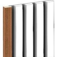 Corlea Walnut Grooved End Cap for Slatted Wall Panelling - 2400mm