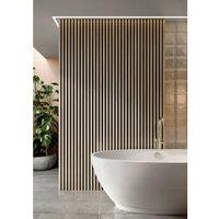 Corlea Oak & Black Slatted Wall Panelling - 2400mm - Pack of 3